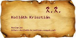 Kolláth Krisztián névjegykártya